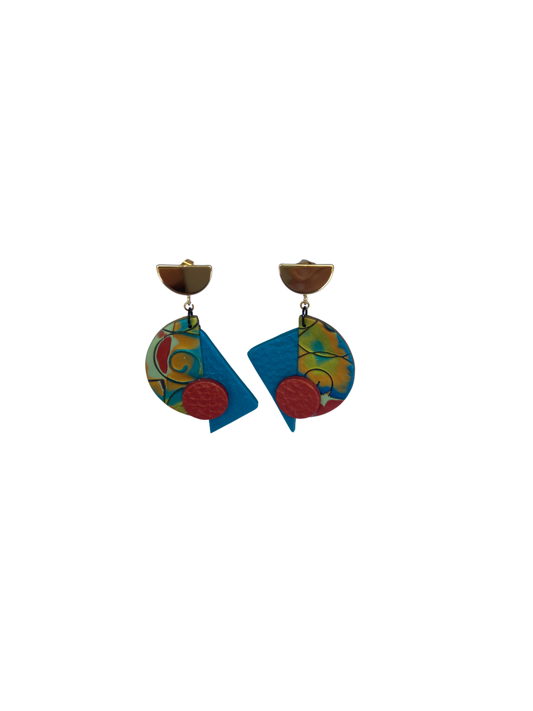 Brincos Vórtice Azul Coral